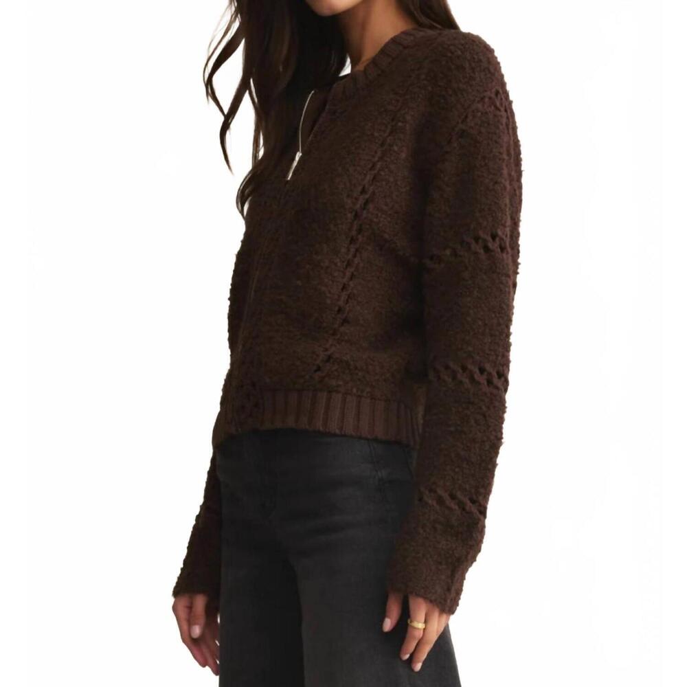 NEW Z SUPPLY sundance sweater jacket in chocolate cherry - Picture 4 of 6